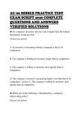 AU 60 MISSED PRACTICE TEST&NewLine;EXAM SCRIPT 2026 COMPLETE&NewLine;QUESTIONS AND ANSWERS&NewLine;VERIFIED SOLUTIONS&NewLine;