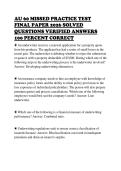 AU 60 MISSED PRACTICE TEST&NewLine;FINAL PAPER 2026 SOLVED&NewLine;QUESTIONS VERIFIED ANSWERS&NewLine;100 PERCENT CORRECT&NewLine;