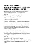 CPCU 540 EXAM 2023&NewLine;COMPREHENSIVE QUESTIONS AND&NewLine;VERIFIED ANSWERS 5 COPIES&NewLine;