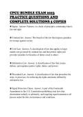 CPCU BUNDLE EXAM 2023&NewLine;PRACTICE QUESTIONS AND&NewLine;COMPLETE SOLUTIONS 5 COPIES