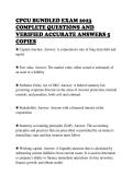 CPCU BUNDLED EXAM 2023&NewLine;COMPLETE QUESTIONS AND&NewLine;VERIFIED ACCURATE ANSWERS 5&NewLine;COPIES