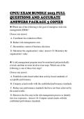CPCU EXAM BUNDLE 2023 FULL&NewLine;QUESTIONS AND ACCURATE&NewLine;ANSWERS PACKAGE 5 COPIES