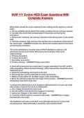 NUR 111 Evolve HESI Exam Questions With Complete Answers