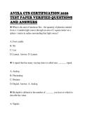 AVIXA CTS CERTIFICATION 2026&NewLine;TEST PAPER VERIFIED QUESTIONS&NewLine;AND ANSWERS&NewLine;