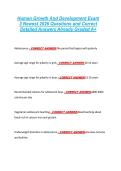 Human Growth And Development Exam &NewLine;3 Newest 2026 Questions and Correct &NewLine;Detailed Answers Already Graded A&plus; 