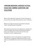 AWHONN NEONATAL MODULES ACTUAL&NewLine;EXAM 2026 VERIFIED QUESTIONS AND&NewLine;SOLUTIONS&NewLine;
