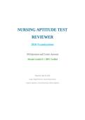 Nursing Aptitude Test Reviewer &vert; 2026 Comprehensive Exam with 100 Questions and Verified Answers