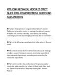 AWHONN NEONATAL MODULES STUDY&NewLine;GUIDE 2026 COMPREHENSIVE QUESTIONS&NewLine;AND ANSWERS&NewLine;