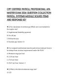 CPP CERTIFIED PAYROLL PROFESSIONAL APA&NewLine;MASTER EXAM 2026 QUESTION COLLECTION&NewLine;PAYROLL SYSTEMS MODULE SOLVED ITEMS&NewLine;AND RESPONSE KEY&NewLine;