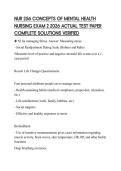 NUR 256 CONCEPTS OF MENTAL HEALTH &NewLine;NURSING EXAM 2 2026 ACTUAL TEST PAPER &NewLine;COMPLETE SOLUTIONS VERIFIED