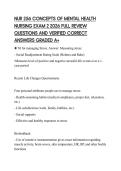NUR 256 CONCEPTS OF MENTAL HEALTH &NewLine;NURSING EXAM 2 2026 FULL REVIEW &NewLine;QUESTIONS AND VERIFIED CORRECT &NewLine;ANSWERS GRADED A&plus; 