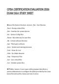 CPSA CERTIFICATION EVALUATION 2026&NewLine;EXAM Q&A STUDY SHEET