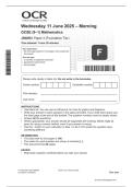 OCR GCSE MATHS 2025 MOCKS FOUNDATION TIER PAPER 3 QP