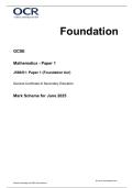 OCR GCSE MATHS 2025 MOCKS FOUNDATION TIER PAPER 1 MS