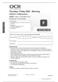 OCR GCSE MATHS 2025 MOCKS FOUNDATION TIER PAPER 1 QP