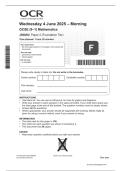 OCR GCSE MATHS 2025 MOCKS FOUNDATION TIER PAPER 2 QP