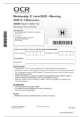 OCR GCSE MATHS 2025 MOCKS HIGHER TIER PAPER 6 QP