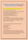 NSGD 2216 Critical Inquiry Modules 1&ndash;5 Exam 2026&colon; 300 Practice Questions with Answers & Rationales