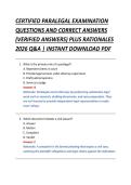 CERTIFIED PARALEGAL EXAMINATION &NewLine;QUESTIONS AND CORRECT ANSWERS &NewLine;&lpar;VERIFIED ANSWERS&rpar; PLUS RATIONALES &NewLine;2026 Q&A &vert; INSTANT DOWNLOAD PDF