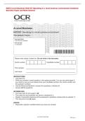 OCR A Level Business H431&sol;01 Operating in a local business environment Combined &NewLine;Question Paper and Mark Scheme