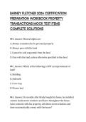 BARNEY FLETCHER 2026 CERTIFICATION&NewLine;PREPARATION WORKBOOK PROPERTY&NewLine;TRANSACTIONS MOCK TEST ITEMS&NewLine;COMPLETE SOLUTIONS&NewLine;