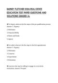 BARNEY FLETCHER 2026 REAL ESTATE&NewLine;EDUCATION TEST PAPER QUESTIONS AND&NewLine;SOLUTIONS GRADED A&plus;