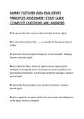 BARNEY FLETCHER 2026 REAL ESTATE&NewLine;PRINCIPLES ASSESSMENT STUDY GUIDE&NewLine;COMPLETE QUESTIONS AND ANSWERS&NewLine;