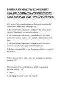 BARNEY FLETCHER EXAM 2026 PROPERTY&NewLine;LAW AND CONTRACTS ASSESSMENT STUDY&NewLine;GUIDE COMPLETE QUESTIONS AND ANSWERS&NewLine;
