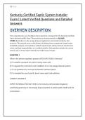 Kentucky Certified Septic System Installer &NewLine;Exam &vert; Latest Verified Questions and Detailed &NewLine;Answers