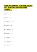 BASIC MATH ABILITY EXAM A RELIAS 2026&NewLine;FULL QUESTIONS WITH SOLUTIONS&NewLine;GRADED A&plus;&NewLine;