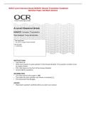 OCR A Level Classical Greek H444&sol;01 Unseen Translation Combined &NewLine;Question Paper and Mark Scheme 