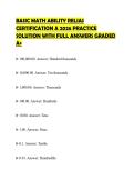 BASIC MATH ABILITY RELIAS&NewLine;CERTIFICATION A 2026 PRACTICE&NewLine;SOLUTION WITH FULL ANSWERS GRADED&NewLine;A&plus;