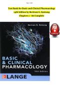 Test Bank for Basic and Clinical Pharmacology &NewLine;14th Edition by Bertram G&period; Katzung &NewLine;Chapters 1 - 66