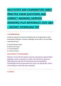 MULTISTATE BAR EXAMINATION &lpar;MBE&rpar; &NewLine;PRACTICE EXAM QUESTIONS AND &NewLine;CORRECT ANSWERS &lpar;VERIFIED &NewLine;ANSWERS&rpar; PLUS RATIONALES 2026 Q&A &NewLine;&vert; INSTANT DOWNLOAD PDF 