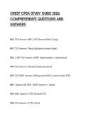 CREST CPSA STUDY GUIDE 2026&NewLine;COMPREHENSIVE QUESTIONS AND&NewLine;ANSWERS&NewLine;