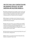 CRIS TEST EXAM 2 2026 CONSTRUCTION RISK&NewLine;AND INSURANCE SPECIALIST TEST PAPER&NewLine;QUESTIONS AND SOLUTIONS GRADED A&plus;