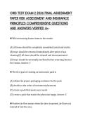 CRIS TEST EXAM 2 2026 FINAL ASSESSMENT&NewLine;PAPER RISK ASSESSMENT AND INSURANCE&NewLine;PRINCIPLES COMPREHENSIVE QUESTIONS&NewLine;AND ANSWERS VERIFIED A&plus;
