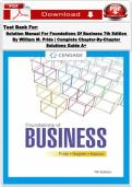 Solution Manual for Foundations of Business 7th Edition by William M&period; Pride &vert; Complete Chapter Solutions Guide A&plus;