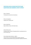&NewLine;PESTICIDE APPLICATORS PRACTICE EXAM QUESTIONS AND ANSWERS LATEST UPDATE&NewLine;