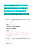 Missouri Farm Equipment Safety Inspector &NewLine;Examination Practice Exam Questions With &NewLine;Correct Answers &lpar;Verified Answers&rpar; Plus &NewLine;Rationales 2026 Q&A &vert; Instant Download Pdf 
