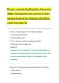 Missouri Livestock Handling Safety Examination &NewLine;Practice Test Questions With Correct Answers &NewLine;&lpar;Verified Answers&rpar; Plus Rationales 2026 Q&A &vert; &NewLine;Instant Download Pdf 