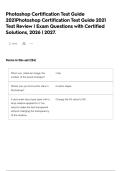 Photoshop Certification Test Guide 2021 Test Review &vert; Exam Questions with Certified Solutions&comma; 2026 &vert; 2027&period;