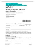 OCR GCSE 9&ndash;1 Economics J205-02 National And International Economics May 2025 Afternoon Test Bank 2025&sol; 2026
