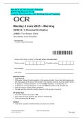 OCR GCSE 9&ndash;1 Classical Civilisation J199-21 The Homeric World June 2025 Morning Question Paper Test Bank 2025&sol; 2026