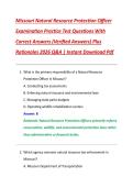 Missouri Natural Resource Protection Officer &NewLine;Examination Practice Test Questions With &NewLine;Correct Answers &lpar;Verified Answers&rpar; Plus &NewLine;Rationales 2026 Q&A &vert; Instant Download Pdf 