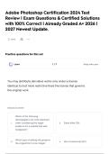 Adobe Photoshop Certification 2024 Test Review &vert; Exam Questions & Certified Solutions with 100&percnt; Correct &vert; Already Graded A&plus; 2026 &vert; 2027 Newest Update&period;