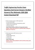 Traffic Engineering Practice Exam &NewLine;Questions And Correct Answers &lpar;Verified &NewLine;Answers&rpar; Plus Rationales 2026 Q&A &NewLine;Instant Download Pdf 