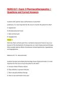 NURS 617- Exam 3 Pharmacotherapeutics &vert; Questions and Correct Answers
