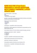 NURS 5433 FNP II Final Exam &vert; &NewLine;FREQUENTLY TESTED QUESTIONS &NewLine;WITH CORRECT ANSWERS &vert; LATEST &NewLine;UPDATE 2026&excl;&excl; 