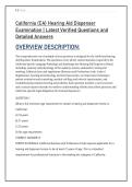 California &lpar;CA&rpar; Hearing Aid Dispenser Examination &vert; Latest Verified Questions and Detailed Answers 